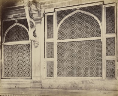 Marble Screen from Tomb of Sheik Selim Chisti; Samuel Bourne, English, 1834 - 1912, Fatehpur Sikri, India; 1866; Albumen silver