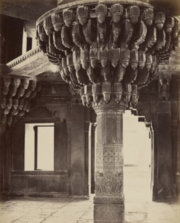 The Dewan-i-Kass, Futtehpore Sikri; Samuel Bourne, English, 1834 - 1912, Fatehpur Sikri, India; 1866; Albumen silver print