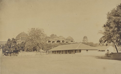 Madura. Trimul Naik's Palace, with Mr. Fischer's School House in the Foreground; Capt. Linnaeus Tripe, English, 1822 - 1902