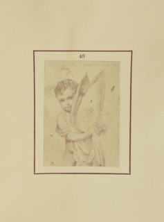 Cherub with a Mitre; Nikolaas Henneman, British, 1813 - 1893, London, England; 1847; Salted paper print; 5.1 × 3.5 cm