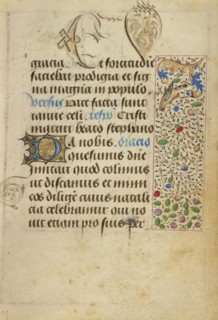 Decorated Text Page; Nicolas Spierinc, Flemish, active 1455 - 1499, Antwerp, illuminated, Belgium; 1469; Tempera colors, gold