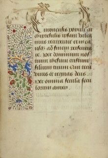 Decorated Text Page; Nicolas Spierinc, Flemish, active 1455 - 1499, Antwerp, illuminated, Belgium; 1469; Tempera colors, gold