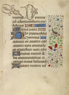 Decorated Text Page; Nicolas Spierinc, Flemish, active 1455 - 1499, Antwerp, illuminated, Belgium; about 1471; Tempera colors