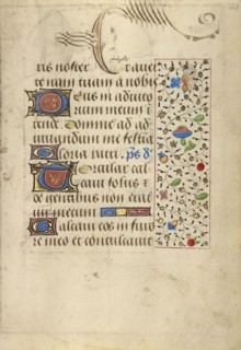 Decorated Text Page; Nicolas Spierinc, Flemish, active 1455 - 1499, Antwerp, illuminated, Belgium; about 1471; Tempera colors