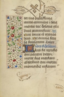 Decorated Text Page; Ghent, written, Belgium; about 1471; Tempera colors, gold leaf, gold paint, silver paint, and ink