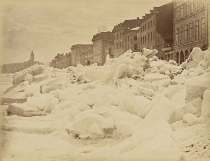 Ice Shove Commissioner Street, Montreal; William McFarlane Notman, Canadian, 1857 - 1913, Montreal, Quebec, Canada; about 1880
