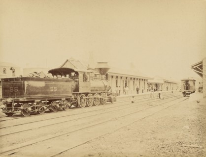 Mexico. The Apizaco Station, Mexican Railroad; Abel Briquet, French, 1833 - ?, Apizaco, Tlaxcala, Mexico; 1860s - 1880s