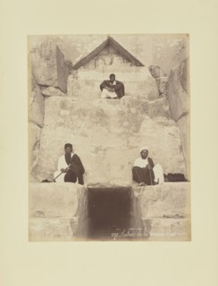 Entrée de la grande pyramide; Félix Bonfils, French, 1831 - 1885, 1870s; Albumen silver print