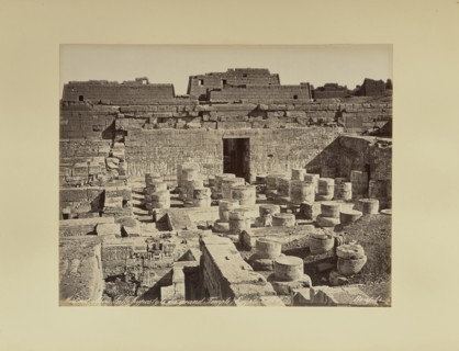 Médinet-Abou. Salle hypostyle du grand Temple, égypte, Félix Bonfils, French, 1831 - 1885, 1870s; Albumen silver print