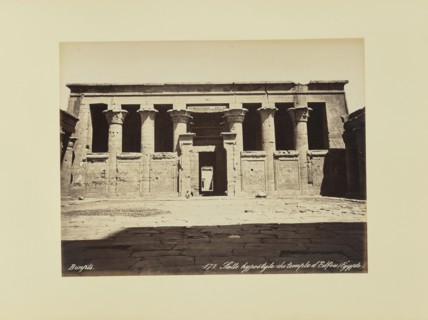 Salle hypostyle du temple d'Edfou, égypte, Félix Bonfils, French, 1831 - 1885, 1870s; Albumen silver print