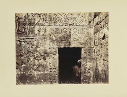 Egypte. sic Bas relief dans la 2eme cour á droite du temple de Ramessès; Félix Bonfils, French, 1831 - 1885, 1870s; Albumen