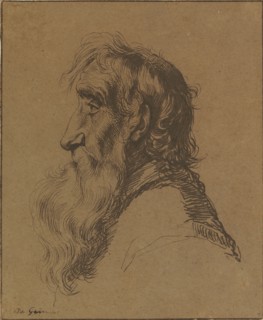 Head of an Old Man; Jacques de Gheyn III, Dutch, about 1596 - 1644, about 1616; Pen and brown ink; 22 x 18 cm