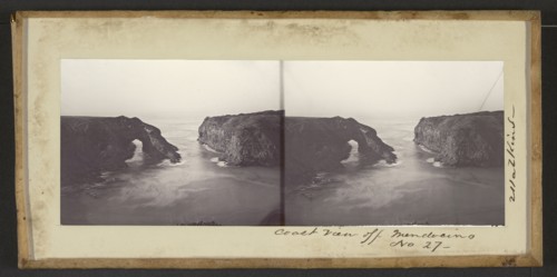 Coast View off Mendocino; Carleton Watkins, American, 1829 - 1916, before 1863; Collodion on glass; 5.4 x 14.4 cm