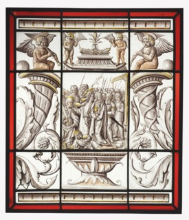 The Arrest of Christ; North Netherlandish; North Netherlands; about 1510 - 1520; Colorless glass, vitreous paint, and silver