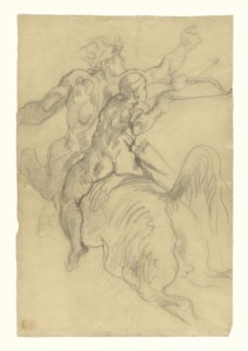 The Education of Achilles; Eugène Delacroix, French, 1798 - 1863, about 1844; Pencil; 21.1 x 15 cm, 8 5,16 x 5 7,8 in