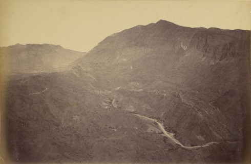 Aerial view of desert; John Burke, British, active 1860s - 1870s, Afghanistan; 1878 - 1879; Albumen silver print