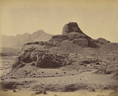 Stone ruins on hill; John Burke, British, active 1860s - 1870s, Afghanistan; 1878 - 1879; Albumen silver print