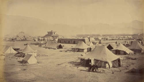 Military camp; John Burke, British, active 1860s - 1870s, Afghanistan; 1878 - 1879; Albumen silver print