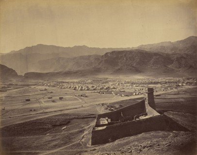 Distant view of camp; John Burke, British, active 1860s - 1870s, Afghanistan; 1878 - 1879; Albumen silver print