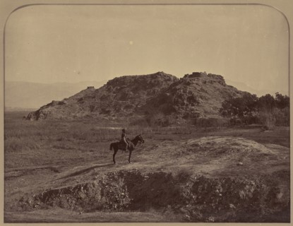 Lone rider in desert; John Burke, British, active 1860s - 1870s, Afghanistan; 1878 - 1879; Albumen silver print