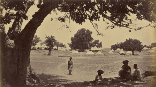 Figures resting in shade; John Burke, British, active 1860s - 1870s, Afghanistan; 1878 - 1879; Albumen silver print