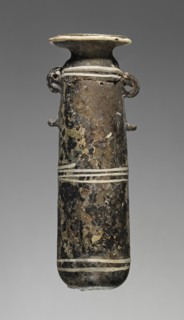 Alabastron; Workshop in the Eastern Mediterranean, Eastern Mediterranean; 6th - 4th century B.C; Glass; 9.4 cm