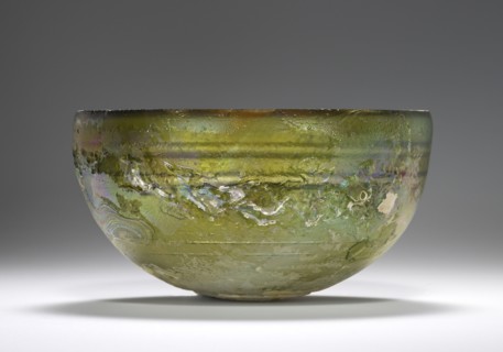 Ribbed Bowl; Workshop in the Eastern Mediterranean, Eastern Mediterranean; late 1st century B.C. - early 1st century A.D; Glass