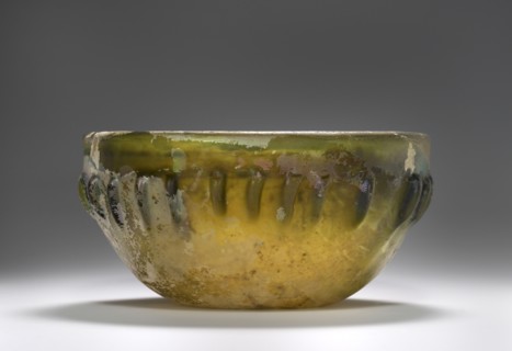 Ribbed Bowl; Workshop in the Eastern Mediterranean, Eastern Mediterranean; late 1st century B.C. - early 1st century A.D; Glass