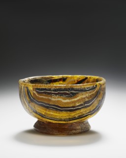 Footed Bowl; Eastern Mediterranean; 1st century B.C; Glass; 4.9 x 8.4 cm 1 15,16 x 3 5,16 in