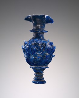 Core-formed dark blue small Oinochoe; Etruria, perhaps, Italy; 7th century B.C; Glass; 8.8 × 4.4 × 4.2 cm