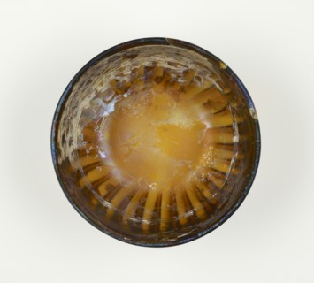 Ribbed Bowl; Eastern Mediterranean; end of 1st century B.C. - beginning of 1st century A.D; Glass; 5.6 x 11.1 cm
