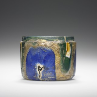 Gold Band Pyxis, missing lid, Eastern Mediterranean or Italy; end of 1st century B.C. - beginning of 1st century A.D; Glass