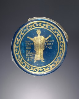 Plaque; Venice, Murano, Italy; late 19th century; Glass, gold-leaf; 13.5 cm, 5 5,16 in