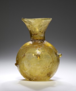 Sprinkler Flask; Roman Empire; 3rd - 4th century; Glass; 11.4 x 7.5 cm, 4 1,2 x 2 15,16 in