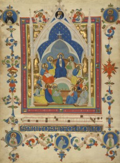 Pentecost; Master of the Dominican Effigies, Italian, active about 1325 - about 1355, Florence, Italy; about 1340; Tempera
