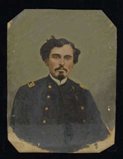 Portrait of Union Army Major; American; United States; about 1862; Hand-colored salted paper print; 22.8 × 17.3 cm