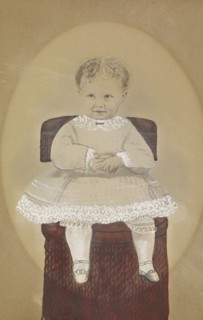 Portrait of a child; American; about 1850 - 1860; Hand-colored salted paper print; 22.4 × 14.6 cm, 8 13,16 × 5 3,4 in