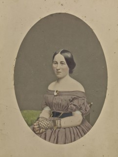 Portrait of a young woman; Attributed to M.A. Root, American, 1808 - 1888, about 1850 - 1860; Hand-colored salted paper print
