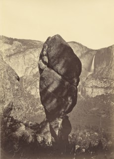 Agassiz Rock and the Yosemite Falls, from Union Point; Carleton Watkins, American, 1829 - 1916, about 1878; Albumen silver