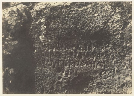 Jérusalem. Vallée de Hinnom. Inscription tumulaire grecque 1; Auguste Salzmann, French, 1824 - 1872, Louis Désiré Blanquart