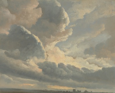 Study of Clouds with a Sunset near Rome; Simon Alexandre Clément Denis, Flemish, 1755 - 1812, 1786 - 1801; Oil on paper