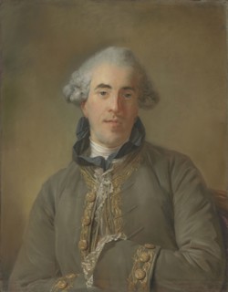 Portrait of Théophile Van Robais; Jean-Baptiste Perronneau, French, 1715 - 1783, France; 1770; Pastel on three sheets of blue