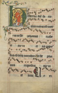 Initial H: Saint Stephen; Circle of the Master of the Golden Bull, Bohemian, active about 1400 - 1405, Prague, Bohemia