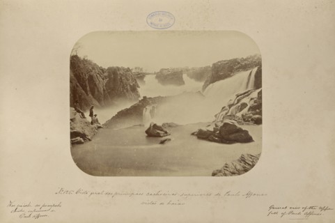 Vista geral das principaes cachoeiras superiores de Paulo Affonso vistas de baixo; Marc Ferrez, Brazilian, 1843 - 1923, Paulo