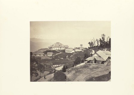 Village and Barefoot Girl on Road; R. Phillips, British, active India 1860s, Darjiling, India, Asia; about 1870; Albumen silver