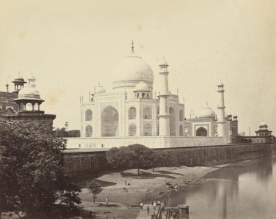 Agra; The Taj, from the River; Samuel Bourne, English, 1834 - 1912, Agra, India; 1865 - 1866; Albumen silver print