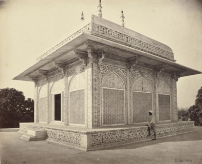 Agra; The Mausoleum of Prince Etmad-Dowlah, the Marble Cupola; Samuel Bourne, English, 1834 - 1912, Agra, India; about 1866