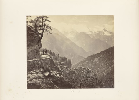 The View from the New Road at Pangi - the Great Chini Peaks in the Background; Samuel Bourne, English, 1834 - 1912, Pangi