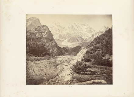 Snowy Peaks near the Gangootri Glacier; Samuel Bourne, English, 1834 - 1912, Uttarakhand, India; about 1866; Albumen silver