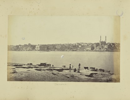 Benares; General View from the Opposite Bank of the Ganges; Samuel Bourne, English, 1834 - 1912, Benares, India, Asia; 1865